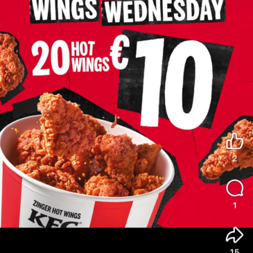 Woensdag KFC hotwings dag